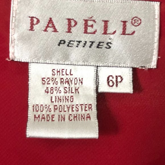 Papell Petites 6P Red Dress - Picture 3 of 7